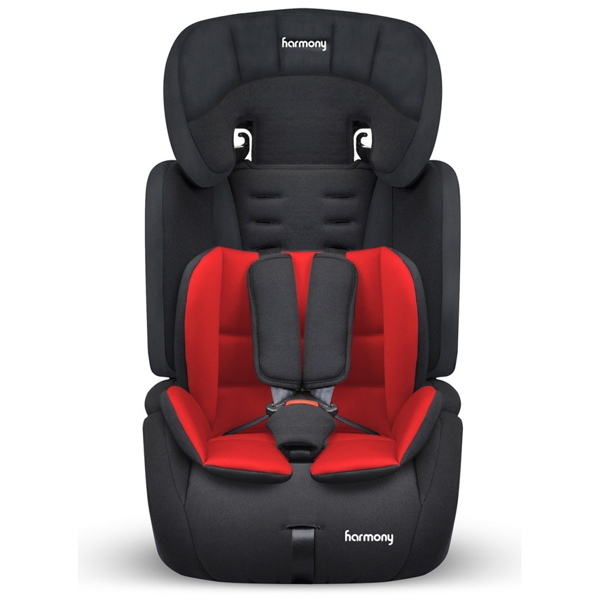 Venture Deluxe Harnessed Car Seat - Black with Red/Black Reversible Insert